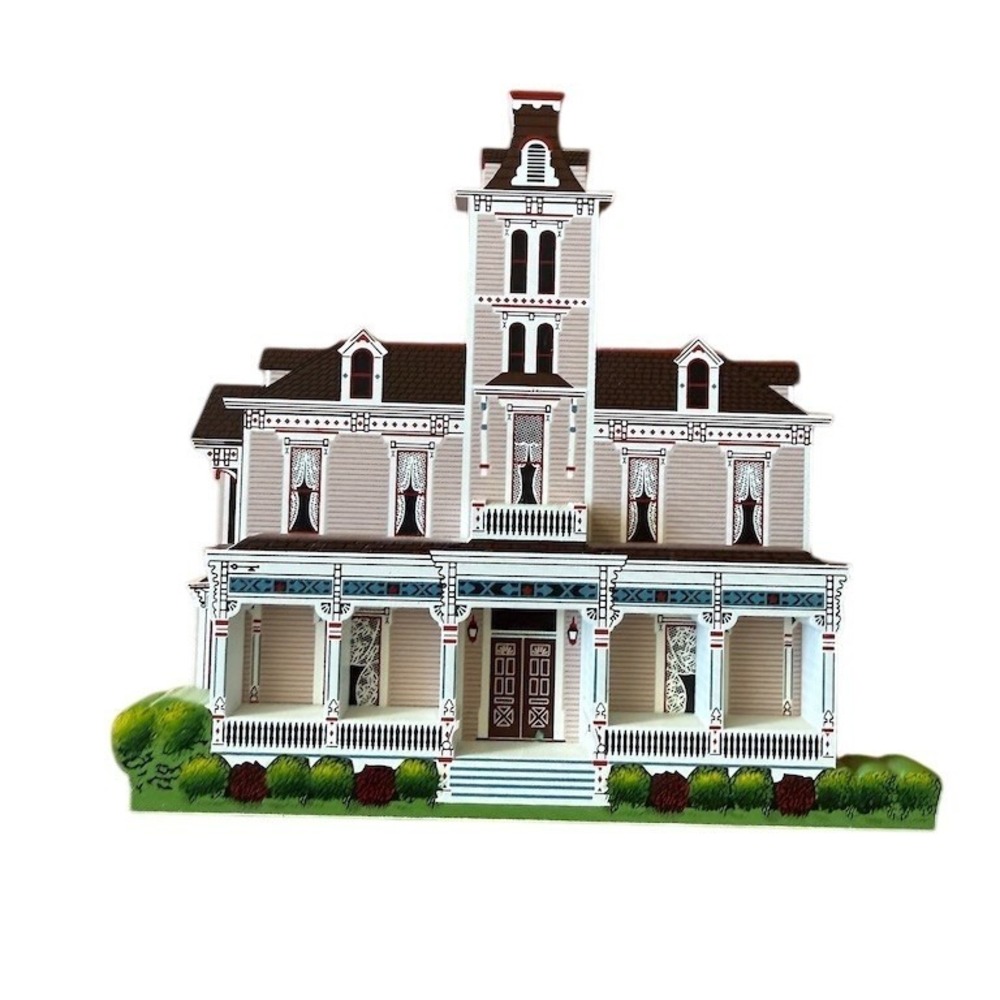 Cat's Meow Village Shelia's Kirby House Abilene Kansas Wooden Collectible Vtg 97